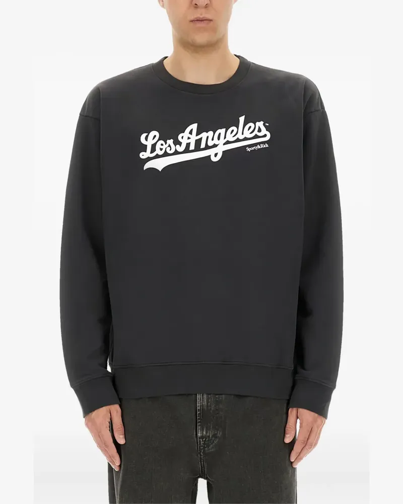 SPORTY & RICH x The LA Dodgers Sweatshirt mit Logo-Print - Grau Grau