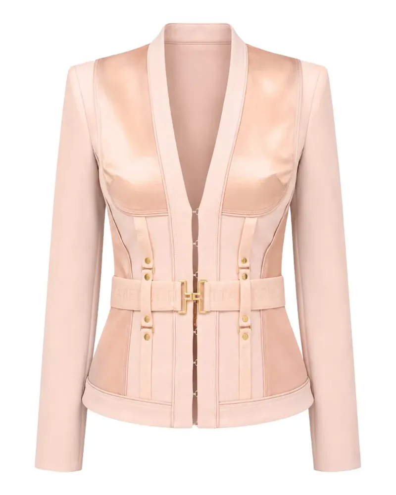 Elisabetta Franchi Bustier belted hook-fastening jacket - Rosa Rosa