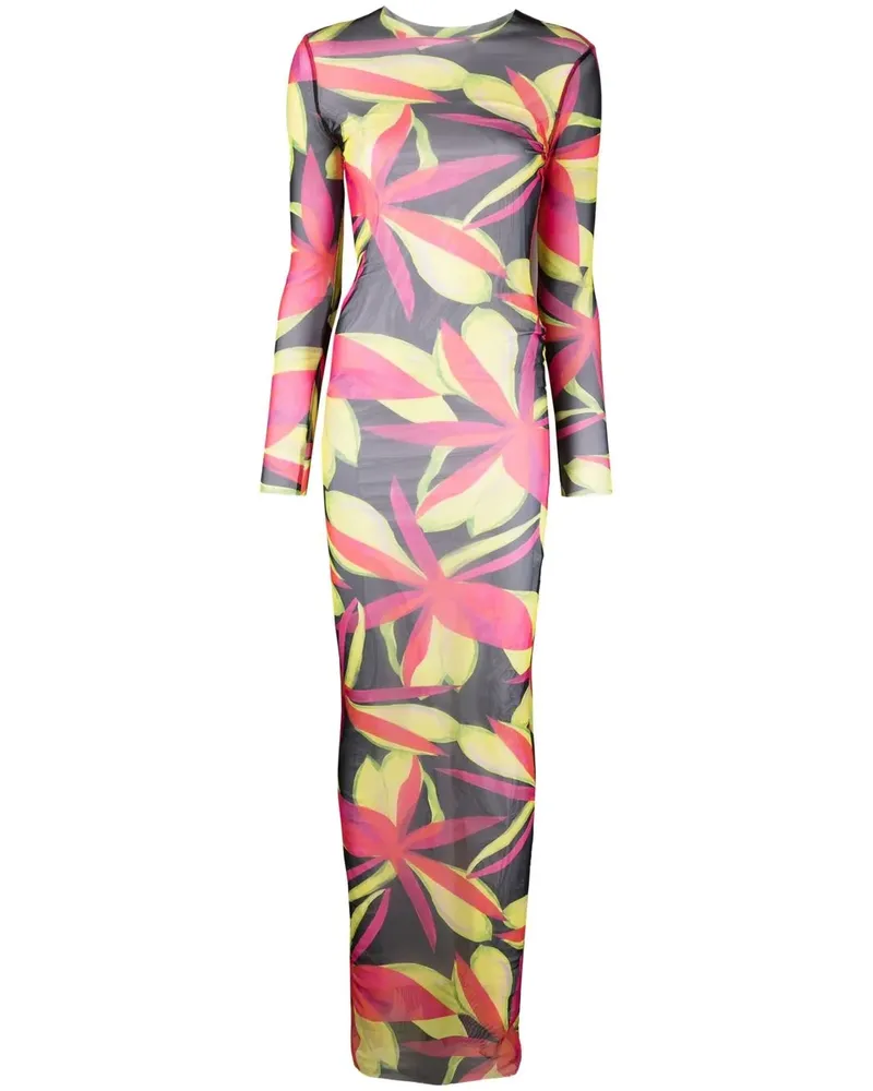 Louisa Ballou Kleid mit transparentem Print - Rosa Rosa