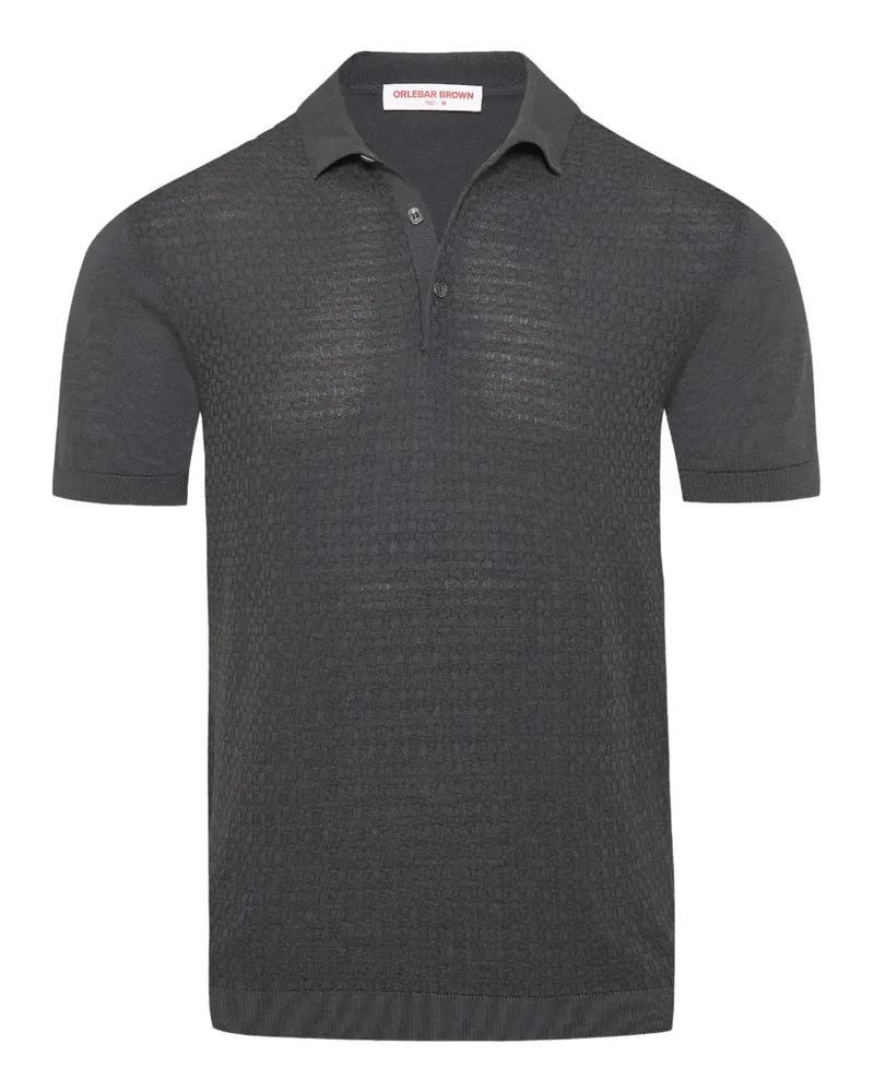 Orlebar Brown Strukturiertes Burnham Poloshirt aus Seiden-Baumwolle - Grau Grau