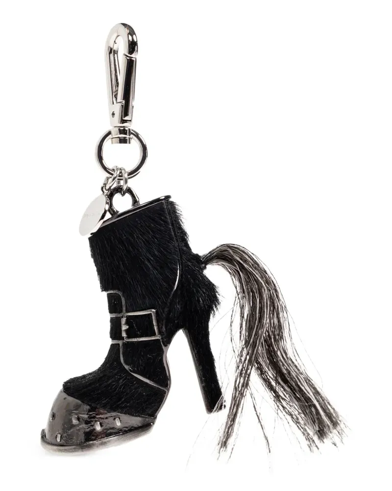 Alexander McQueen leather keyring - Schwarz Schwarz