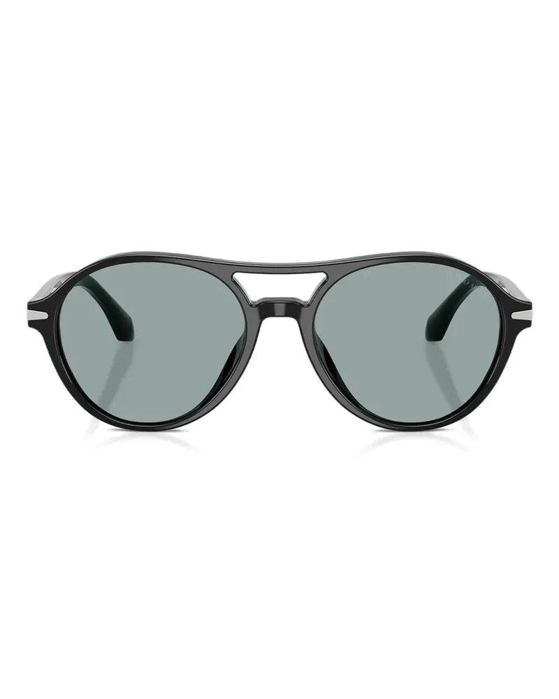 Giorgio Armani Sonnenbrille mit rundem Gestell - Schwarz Schwarz