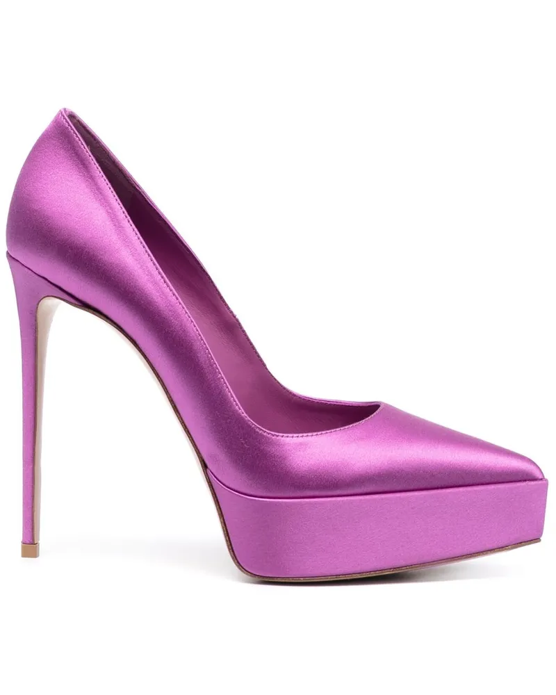 Le Silla Uma Pumps aus Satin 140mm - Violett Violett