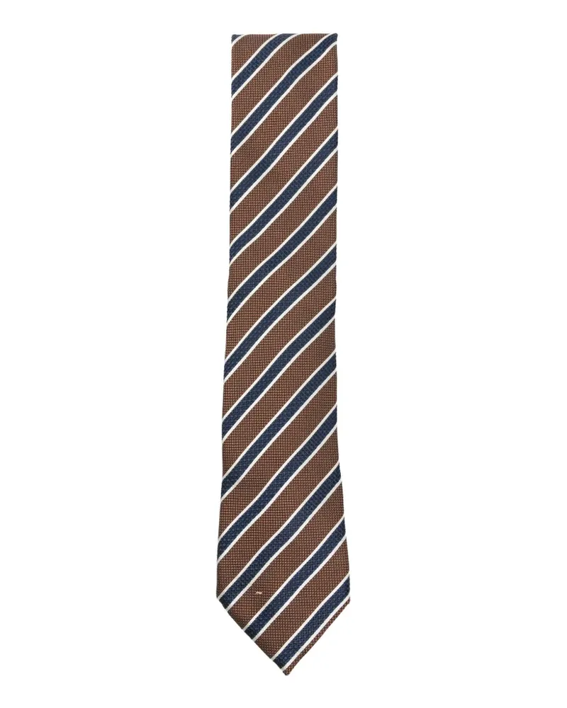 Ermenegildo Zegna diagonal-stripe tie - Braun Braun