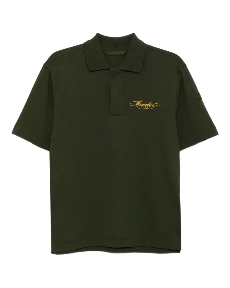 Moncler Poloshirt mit Logo-Stickerei - Grün Grün