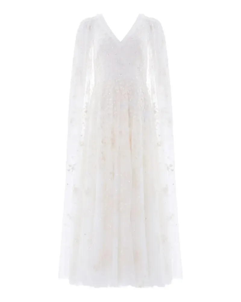 Needle & Thread Versailles Ditsy cape-sleeve dress - Weiß Weiß