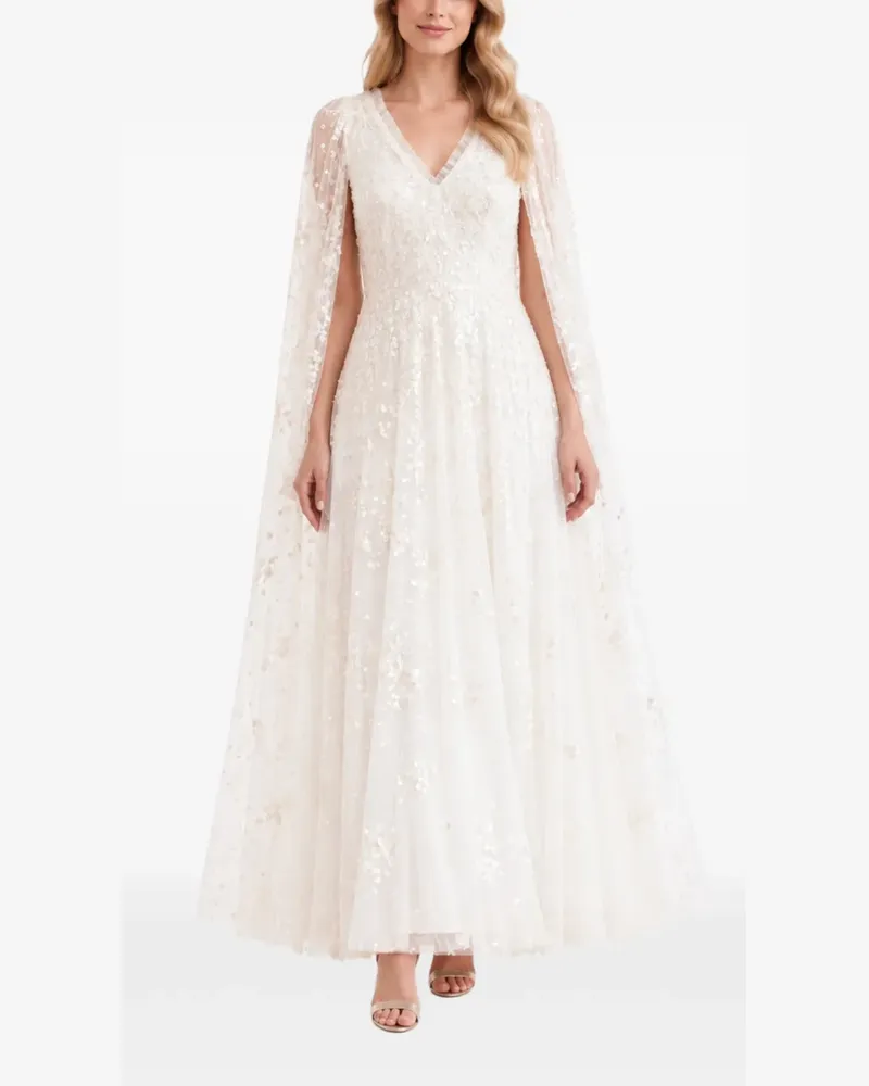 Needle & Thread Versailles Ditsy Kleid mit Cape-Ärmeln - Weiß Weiß