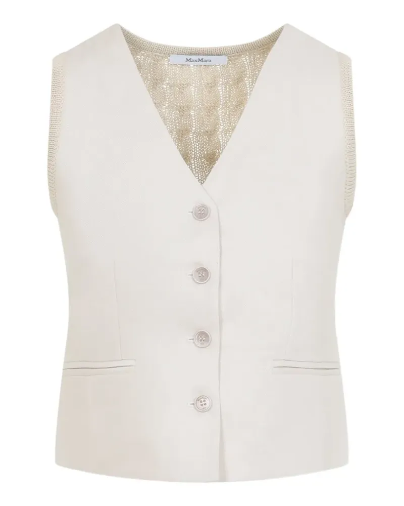 Max Mara V-neck button gilets - Nude Nude