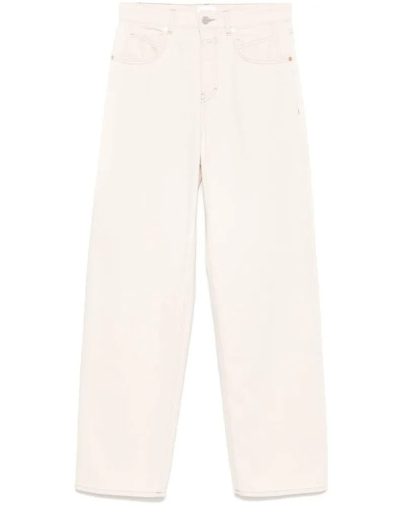 Closed Straight-Leg-Jeans mit Logo-Patch - Weiß Weiß