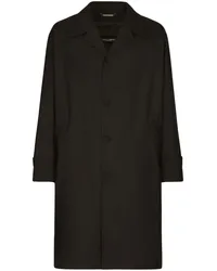 Dolce & Gabbana Einreihiger Trenchcoat mit Logo-Schild Schwarz