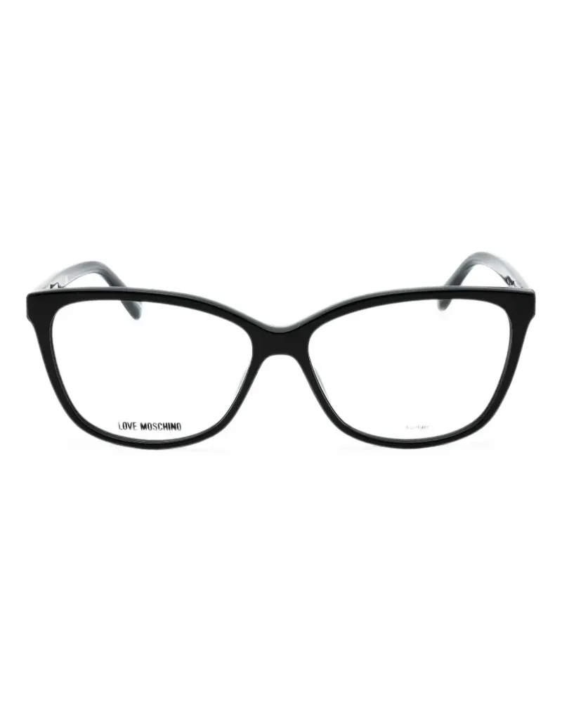 Moschino Brille mit eckigem Gestell - Schwarz Schwarz
