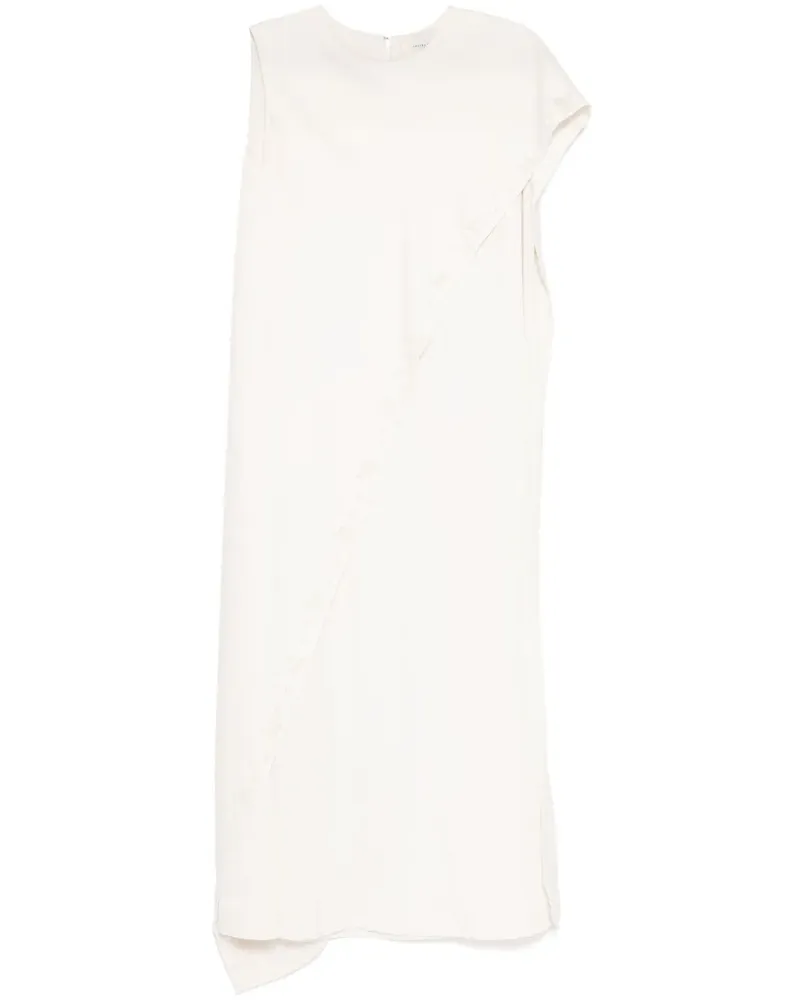 SHATHA ESSA Verziertes Kleid mit asymmetrischem Schal - Weiß Weiß