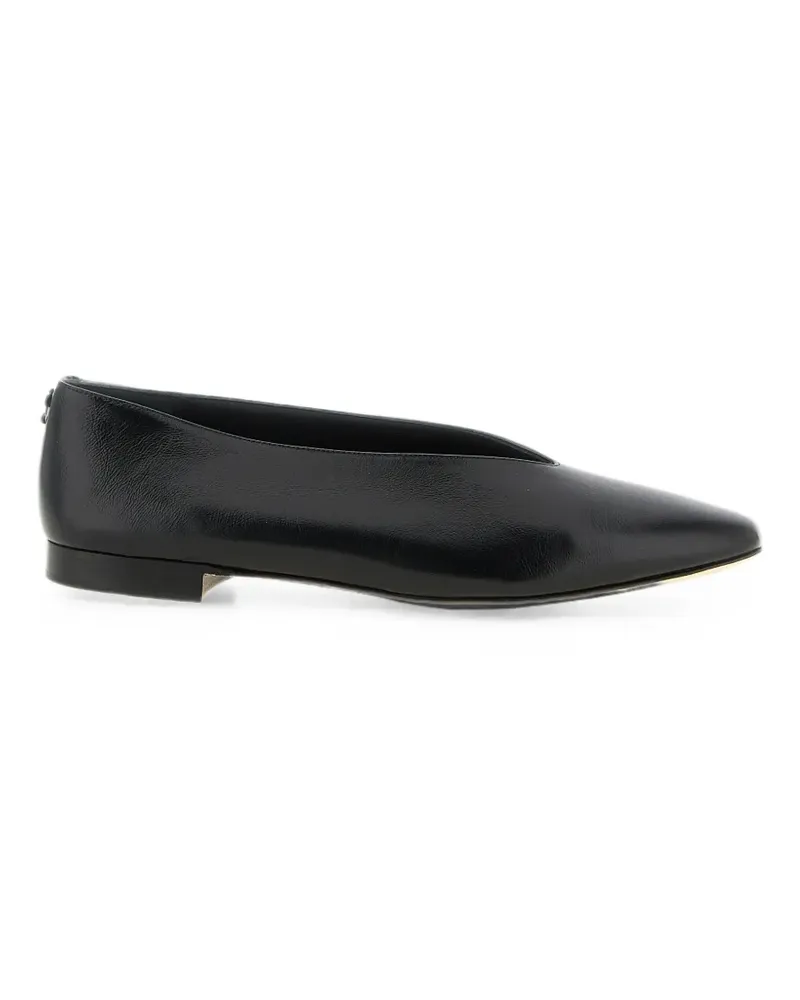 Jimmy Choo Margot V-neck leather ballet flats - Schwarz Schwarz