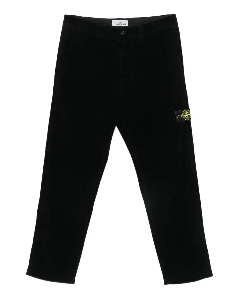 Stone Island Cordhose mit Kompass - Schwarz Schwarz