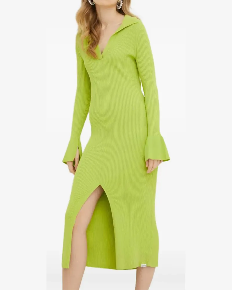 HUGO BOSS Midikleid mit Schlitz - Grün Grün