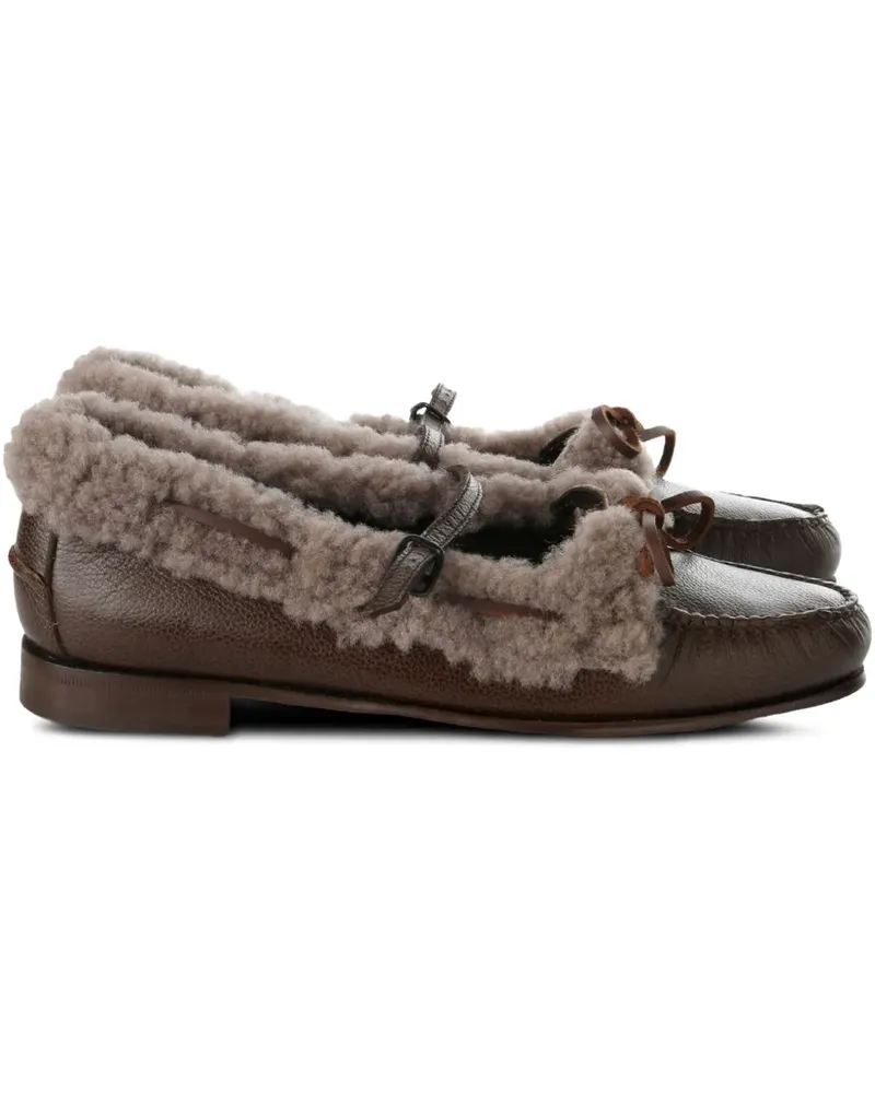HEREU shearling-trim loafers - Braun Braun