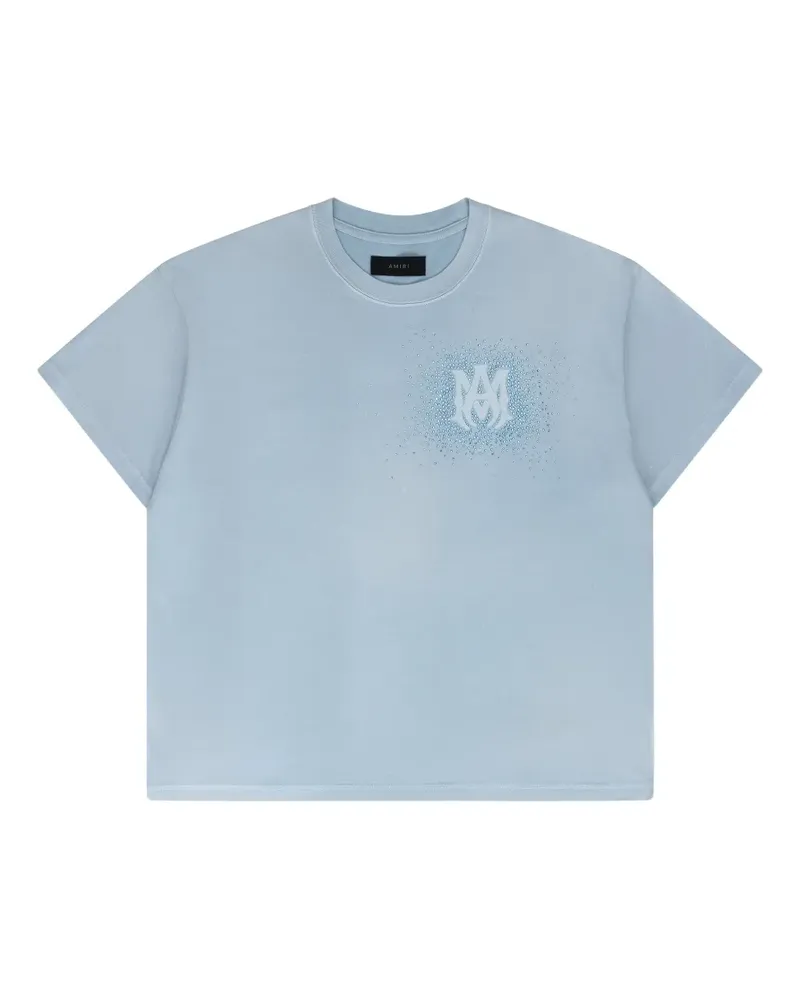 Amiri Crystal Burst T-Shirt mit rundem Ausschnitt - Blau Blau