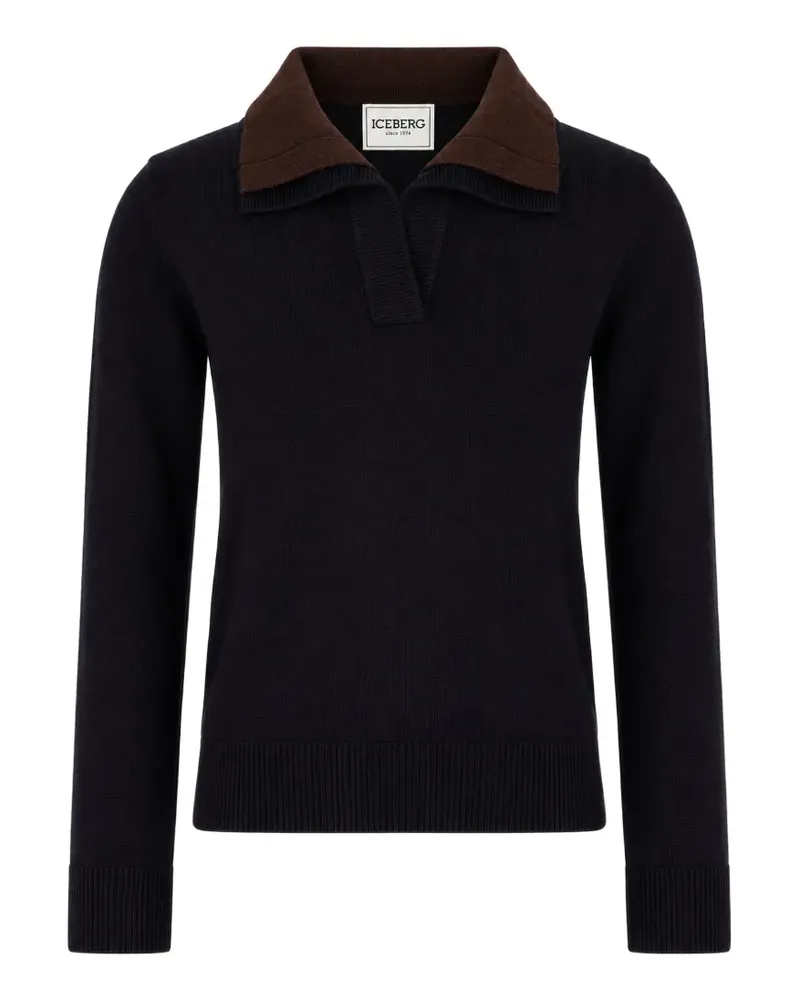 Iceberg Poloshirt mit langen Ärmeln - Blau Blau