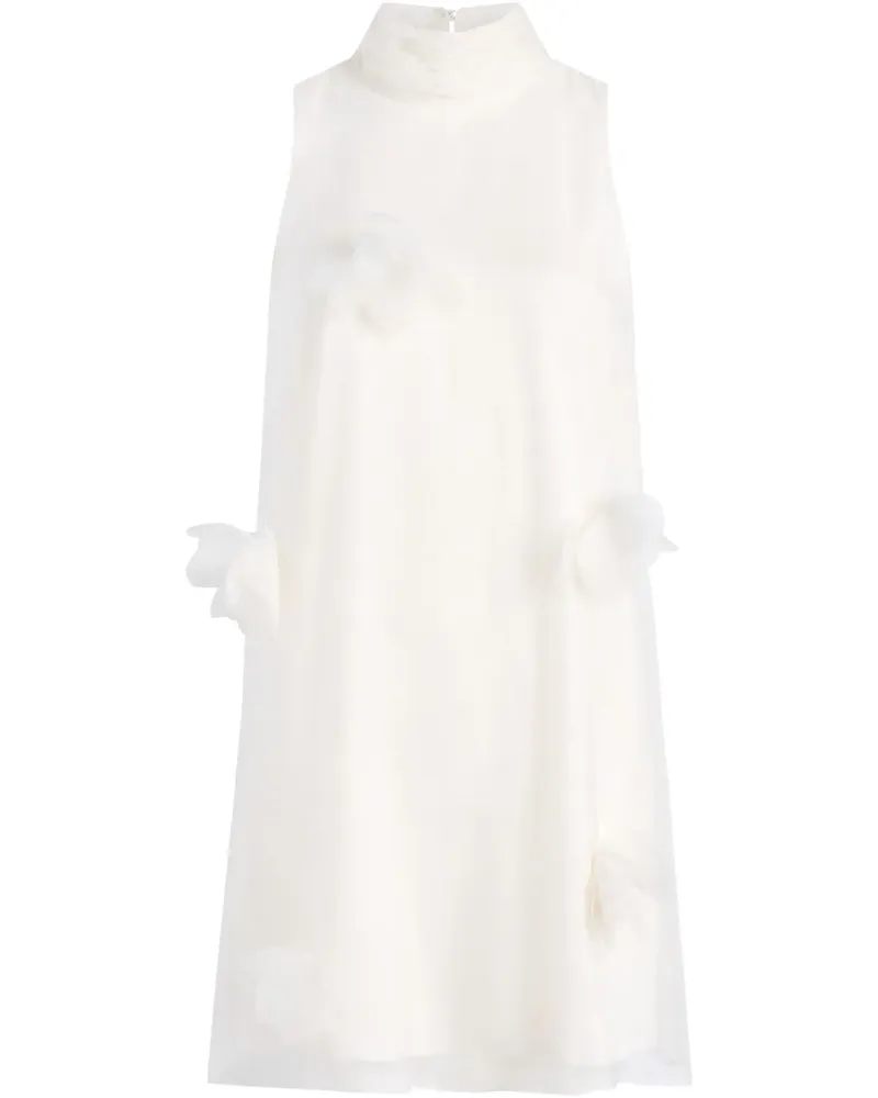 Cinq à Sept Ärmelloses Kleid mit Blumenapplikation - Weiß Weiß