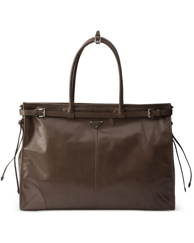 Prada Bonnie leather tote bag - Braun Braun