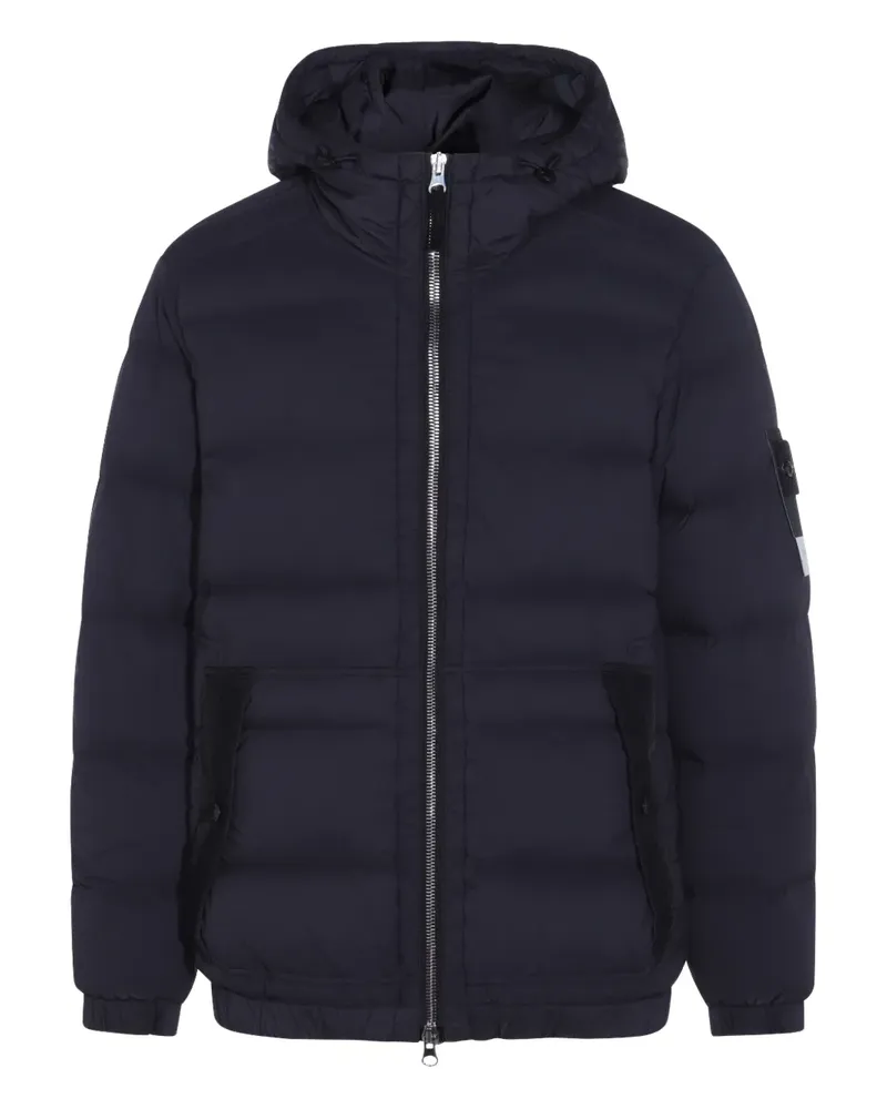 Stone Island Gefütterter Kapuzenmantel - Schwarz Schwarz