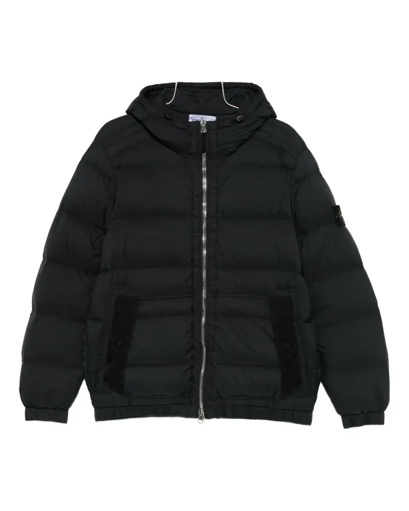 Stone Island Gefütterter Kapuzenmantel - Schwarz Schwarz