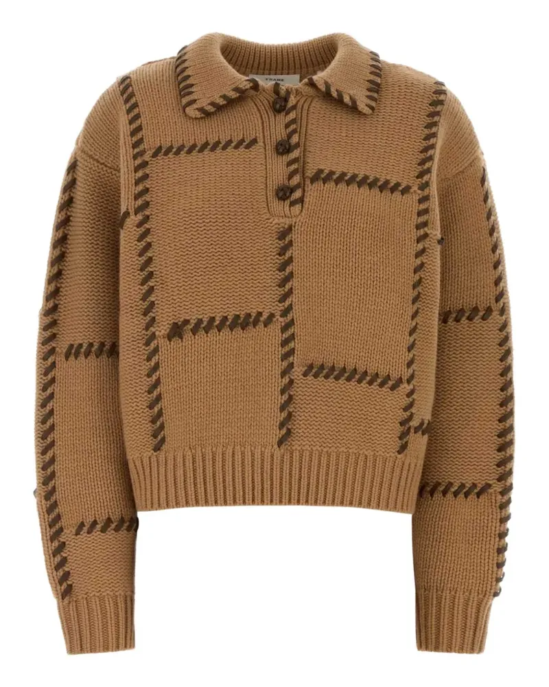 Frame Denim buttoned polo top - Nude Nude