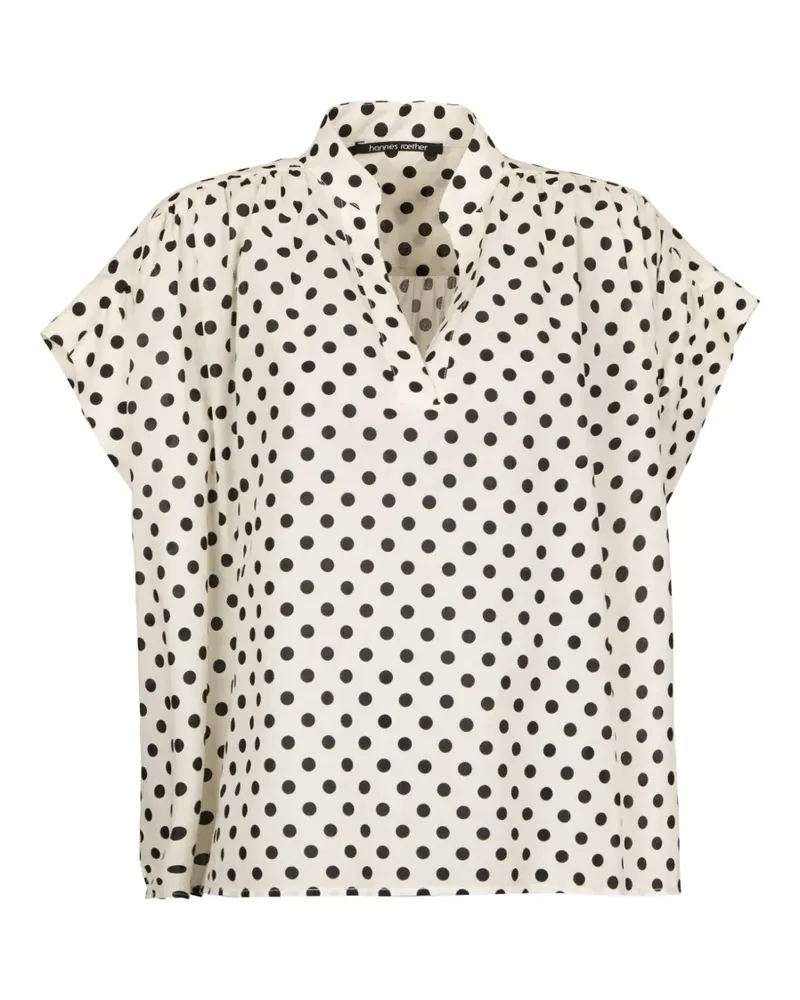 Hannes Roether polka-dot V-neck blouse - Nude Nude