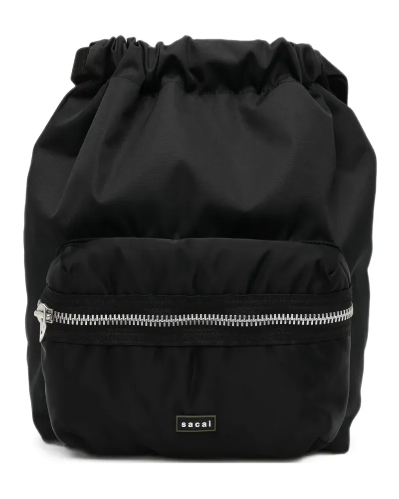 Sacai Rucksack mit Kordelzug - Schwarz Schwarz