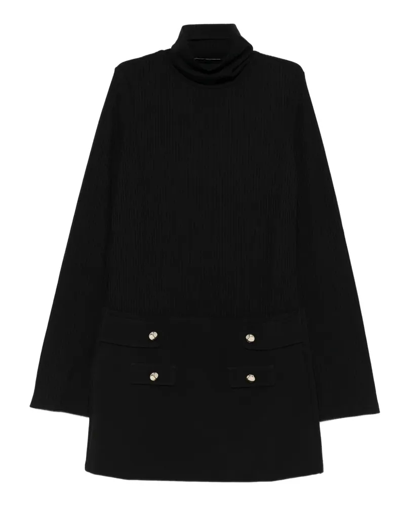 Maje Geripptes Kleid - Schwarz Schwarz