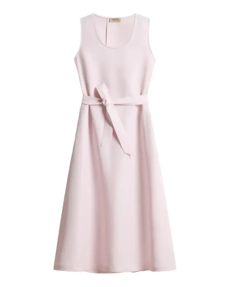 Woolrich round-neck belted midi dress - Rosa Rosa