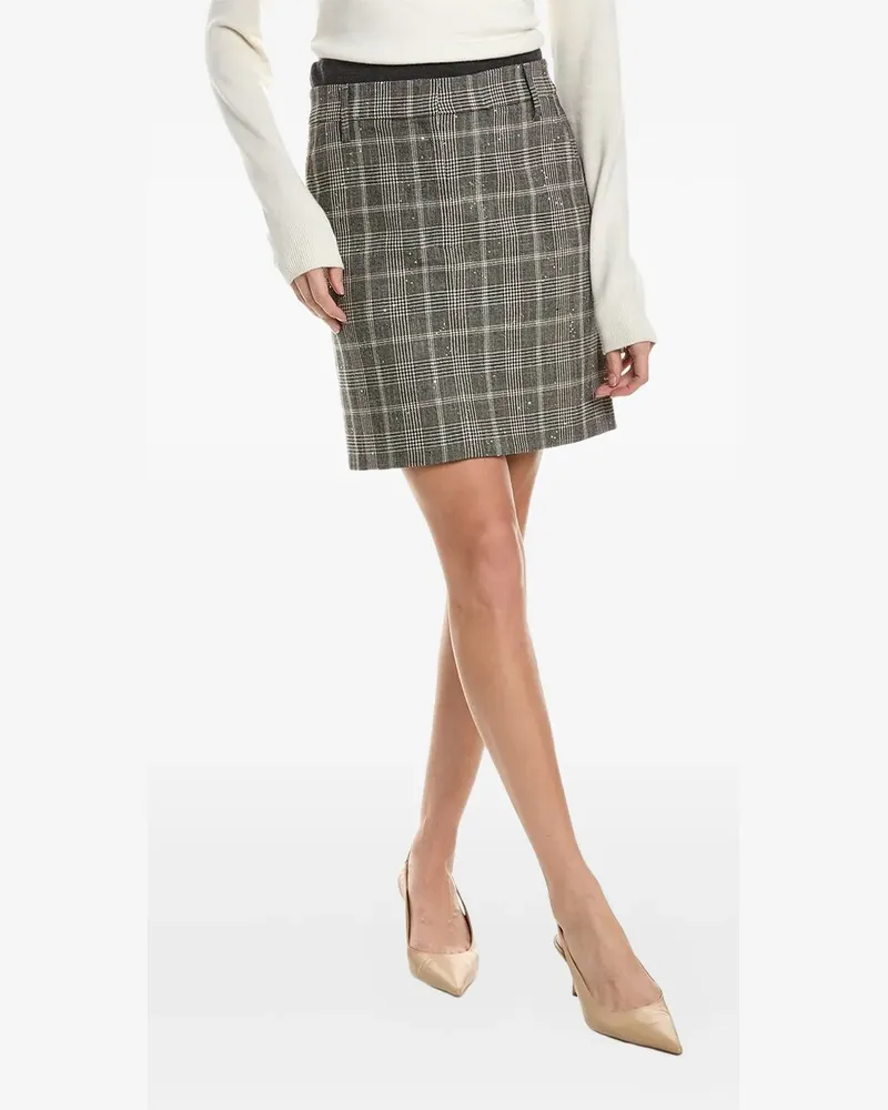 Brunello Cucinelli Karierter Minirock - Grau Grau