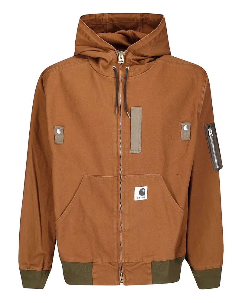 Sacai x Carhartt WIP Washed Duck Hoodie - Braun Braun