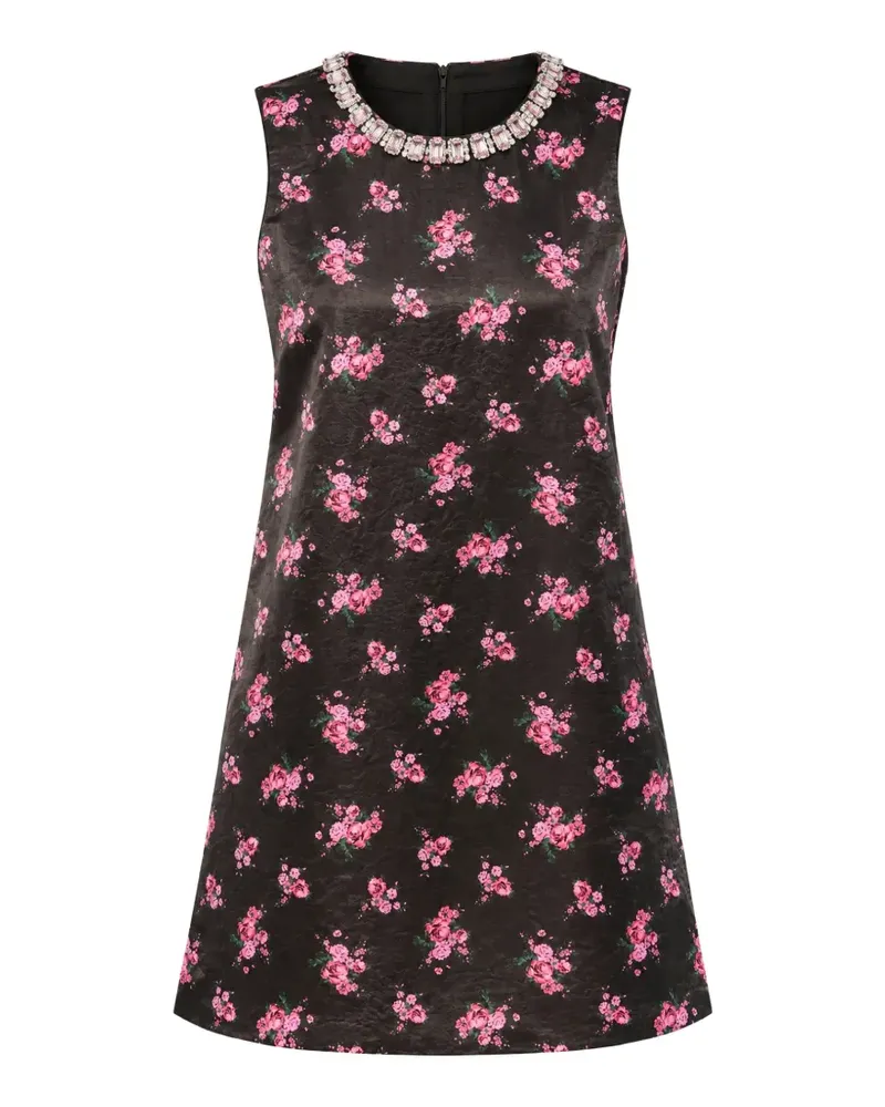 Essentiel Katia Minikleid mit Blumenprint - Schwarz Schwarz