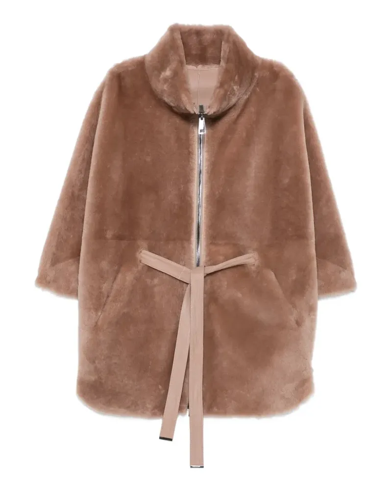SUPREMA belted shearling jacket - Rosa Rosa