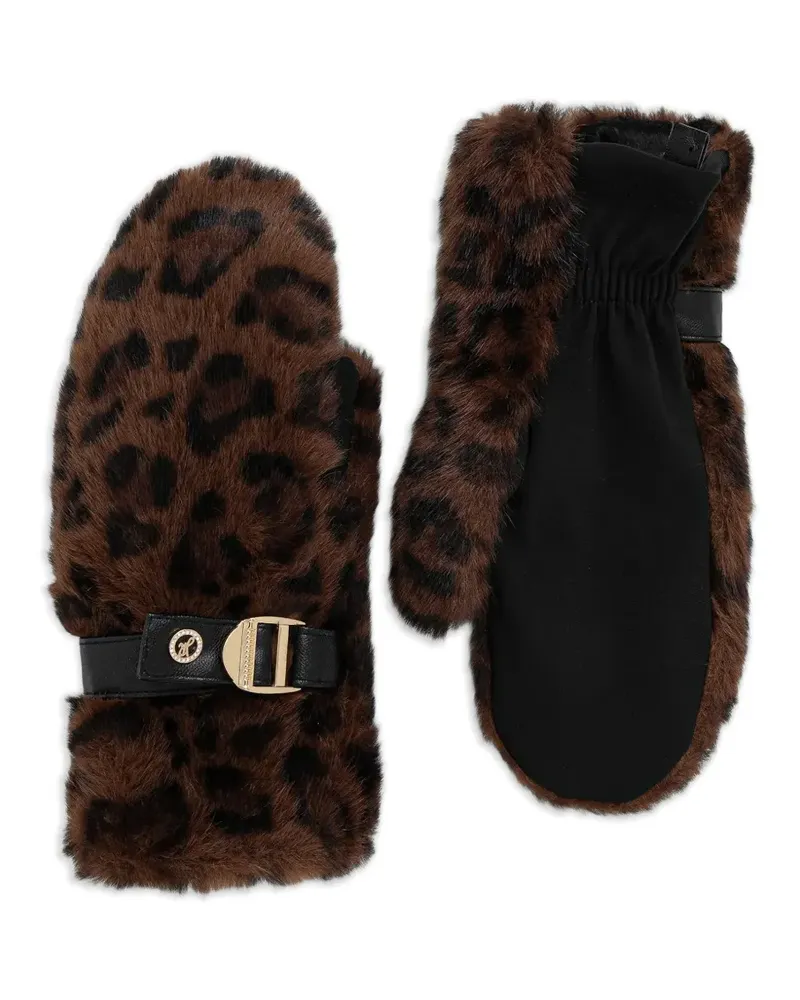 Joseph Ribkoff leopard-print buckle gloves - Braun Braun