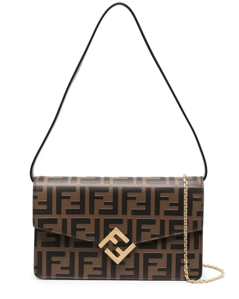 Fendi FF Diamonds Portemonnaie Braun