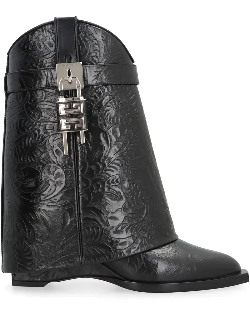 Givenchy Shark Lock Cowboystiefel 60mm - Schwarz Schwarz