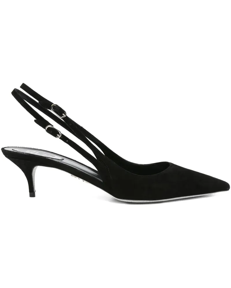 René Caovilla Slingback-Pumps 60mm - Schwarz Schwarz