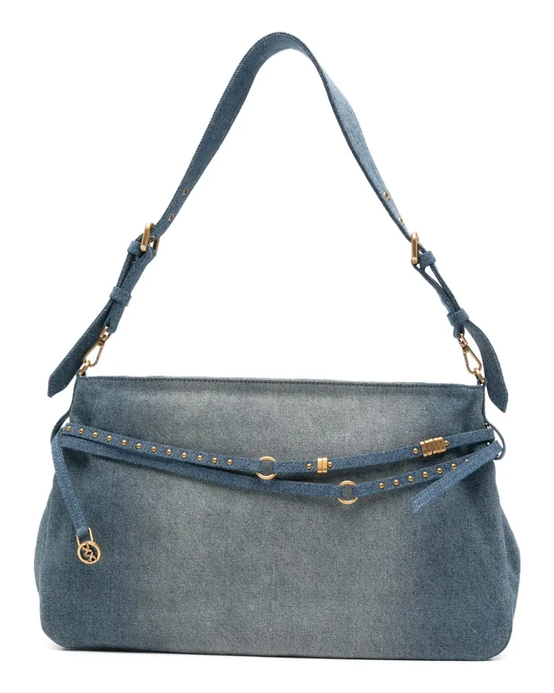 Pinko Schultertasche mit Nietenriemen - Blau Blau