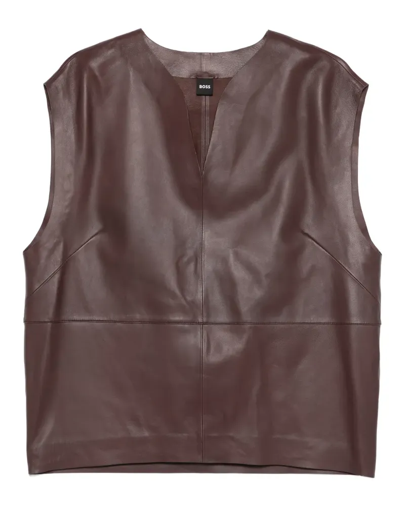 HUGO BOSS Suna Oberteil mit V-Ausschnitt - Braun Braun