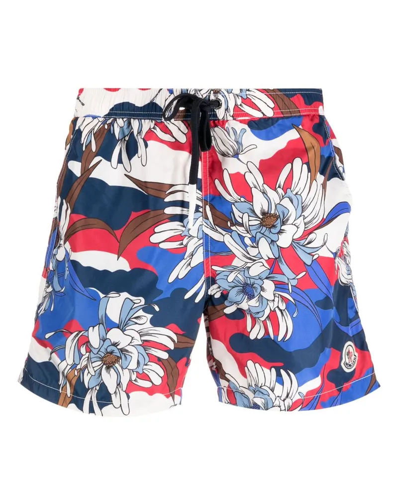 Moncler Badeshorts mit grafischem Print - Blau Blau