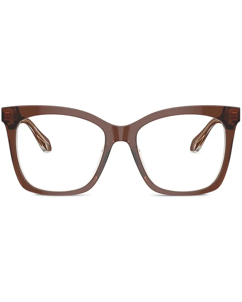 Giorgio Armani Brille mit Logo-Print - Braun Braun