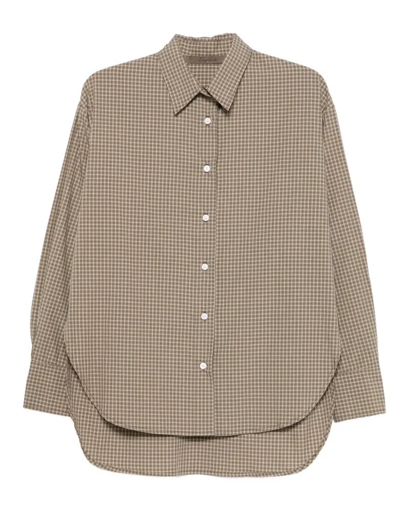 Enza Costa mini-plaid-pattern shirt - Braun Braun