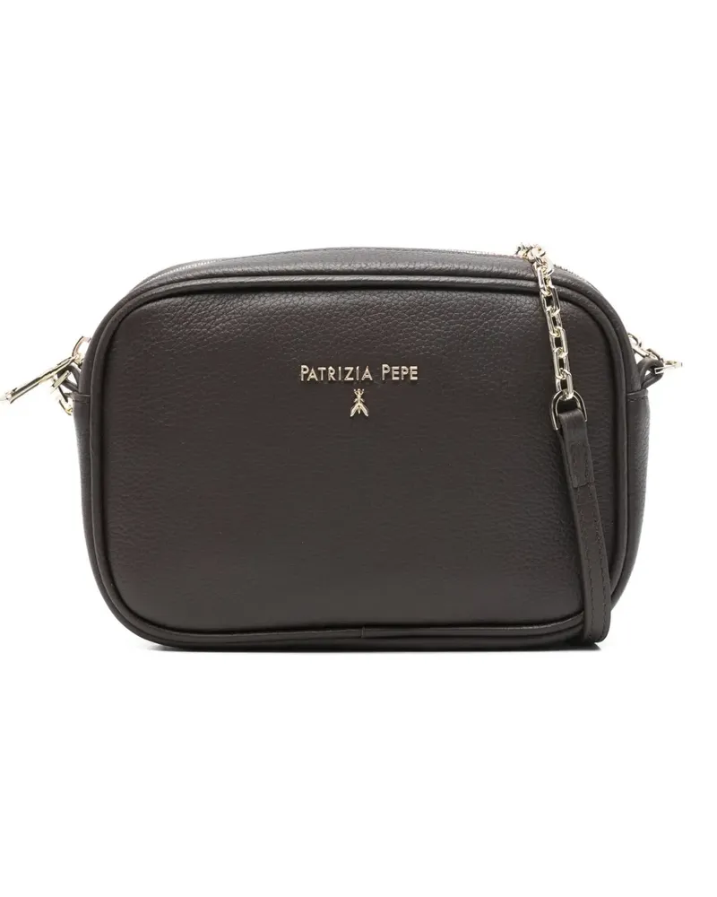 Patrizia Pepe Schultertasche mit Logo-Schild - Braun Braun