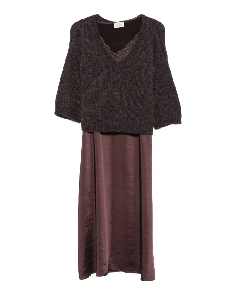 Vera Mont Midikleid mit Spitze - Braun Braun