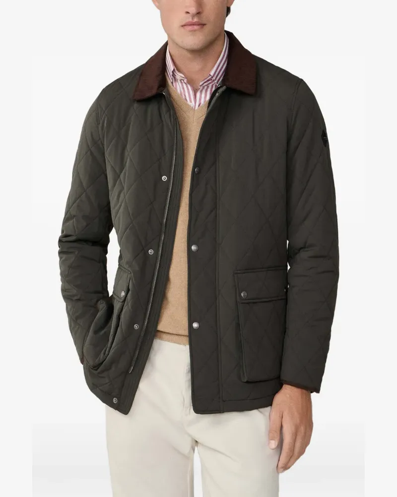Hackett Steppjacke mit Cordkragen - Grün Grün