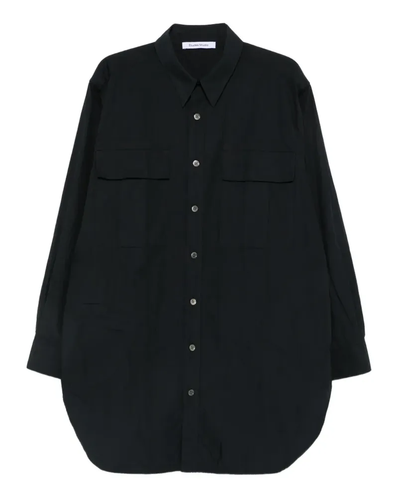 Études Studio chest-pocket long-sleeve shirt - Schwarz Schwarz