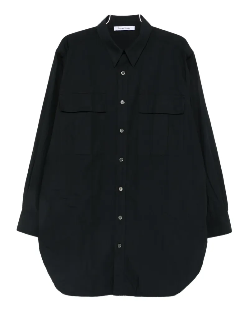 Études Studio chest-pocket long-sleeve shirt - Schwarz Schwarz