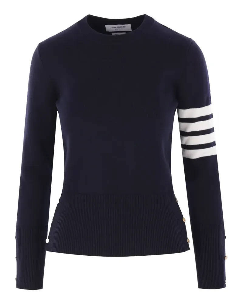 Thom Browne Krepp-Pullover mit Milano-Steppung - Blau Blau